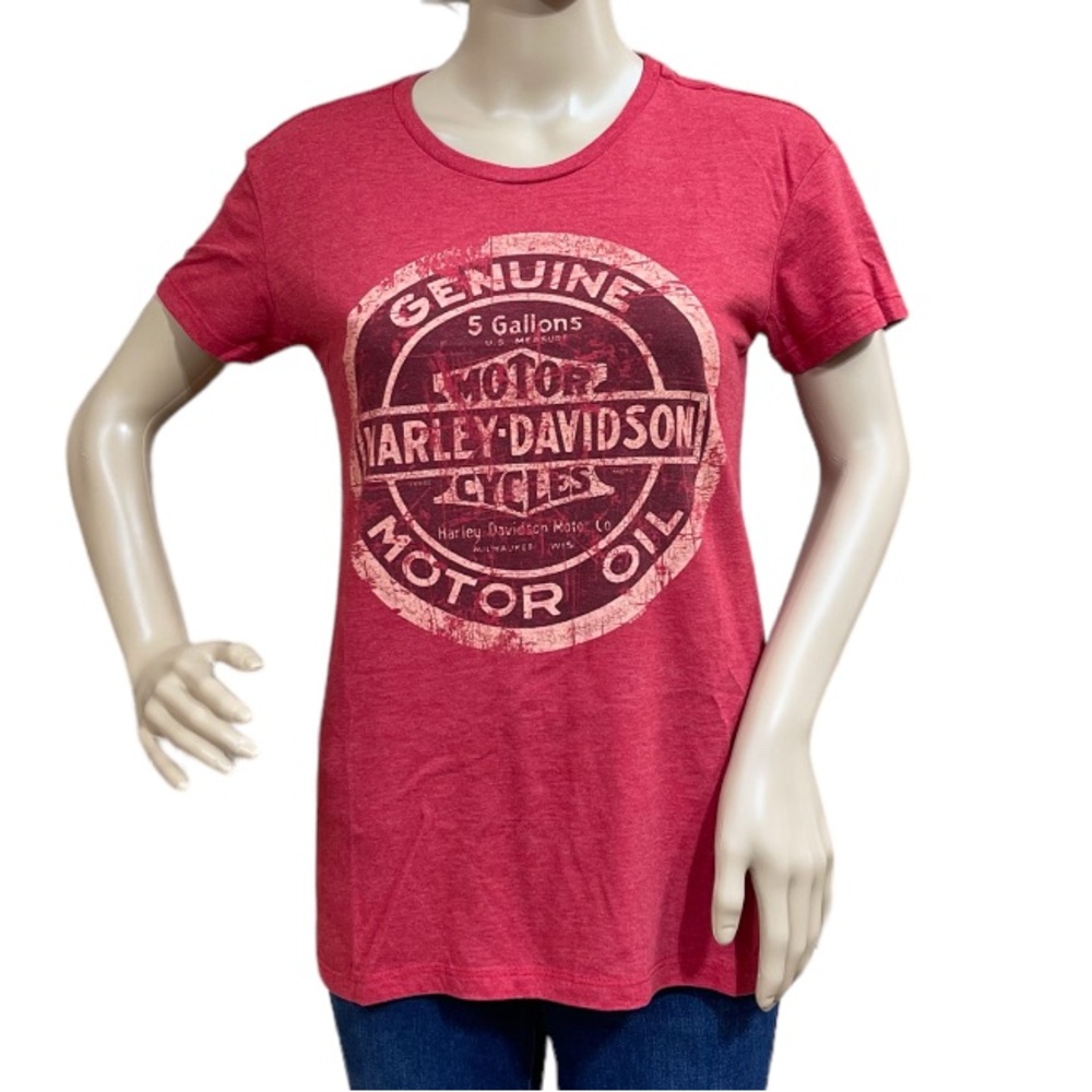 HARLEY-DAVIDSON Short Sleeve Women’s Red Tee Shirt Size Medium